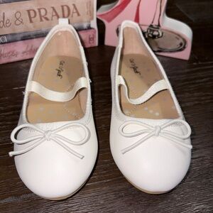 White Ballet Dress Shoes with Bow by Cat & Jack NWOT